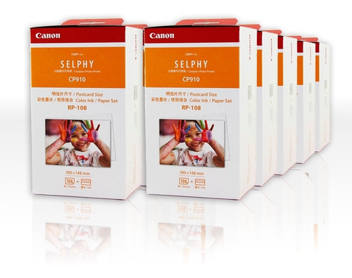 Papel Y Tinta Canon Rp-108 Kit 10 Cajas Para Selphy