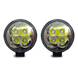 Faro Redondo Auxiliar 4 Led 12w Auto Moto F8 X2