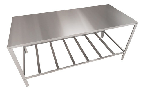 Bancada Inox Cozinha Industrial Com Paneleiro 1,20x0,53cm