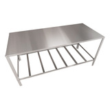 Mesa De Serviço Inox Linha Leve 120cm Prateleira Grade