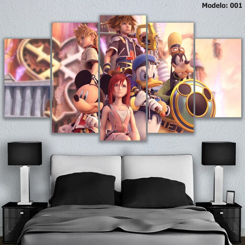 5 Cuadros En Canvas De Kingdom Hearts, Colorido, Sora, Kairi