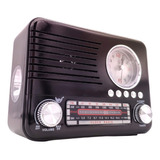 Radio Retro Antigo Bluetooth Am Fm Com Relogio  Recarregável