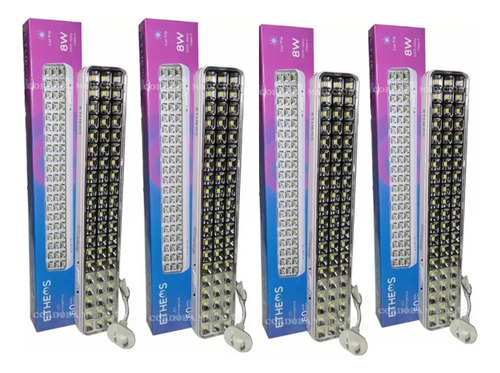 Luz Emergencia Etheos 60 Leds 8hs Autonomía Pack X 4u