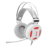 Headset Gamer Redragon Minos H210w Usb Lunar Branco