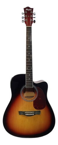 Violão Eletroacústica Tagima Memphis Md 18 Para Destros Drop Sunburst Madeira Técnica Satin