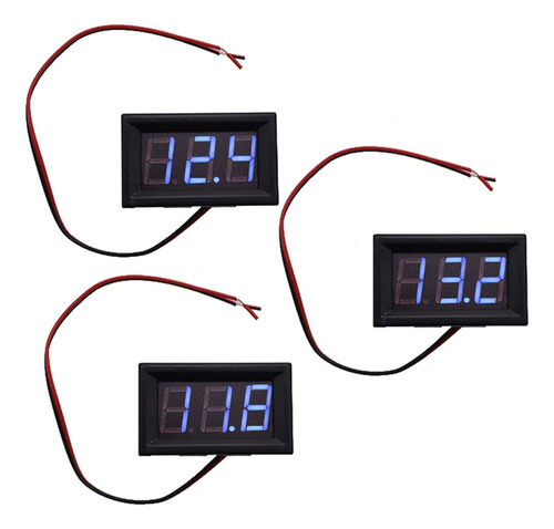 3pcs Dc 0-30v Led 3-digital Display Voltímetro Medidor Voltí