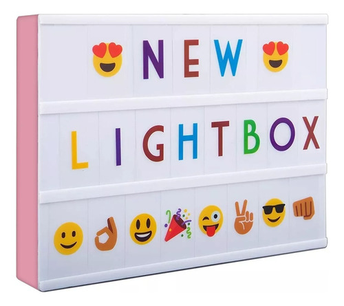 Cartel Luminoso Letras Colores + Emojis Led Lightbox Usb