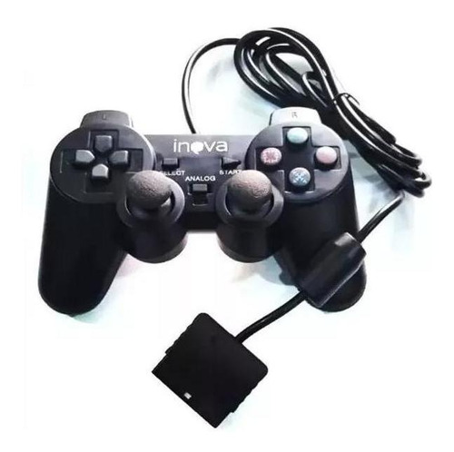 Controle Joystick Play 2 Com Fio Preto Analógico