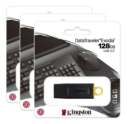 Paquete De 3 Memorias Kingston 128gb Usb 3.2 Alta Velocidad