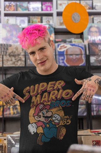 Camiseta Gamer Video Juego Clasico Super Mario Bros Since 19