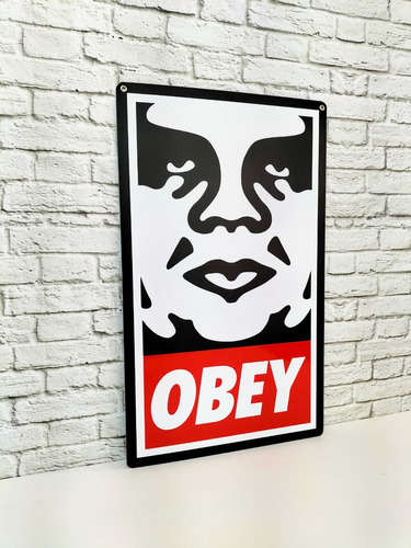 Vintage Obey Letrero De Metal Estilo Original