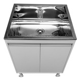 Gabinete De Lavanderia 61cm Com Tanque Inox Entregue Montado