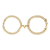 Pulsera Eslabón Amor Amistad Imán Oro Laminado