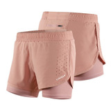 Lixada Mujeres 2-en-1 Running Shorts Secado Rápido Transpir