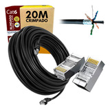 Cabo De Rede Cat6 Ftp Blindado Externo 100% Cobre 20 Metros