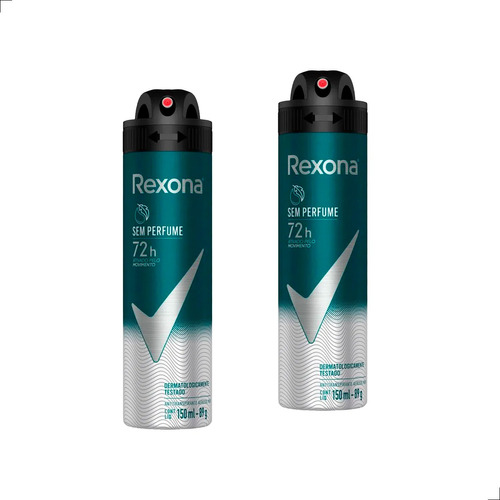 Kit 2 Desodorante Rexona Aerosol Masculino Sem Perfume 150ml
