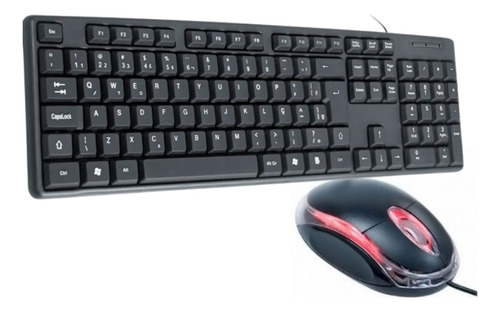 Kit Teclado E Mouse C/ Fio Usb Para Pc Notebook