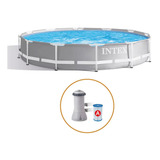 Piscina Intex 6.503 Litros Estrutural Azul Armação C Filtro