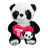 Peluche Oso Panda Suave Con Corazón Regalo San Valentín