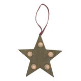 Adorno Colgante Navidad Estrella Led Madera 13 Cm X 13 Cm