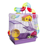 Gaiola De Hamster Com Casa Grande Completa 3 Andares Tubo