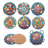 Posavasos Diamante Mandala Pintura Completa Redondo Mosaico