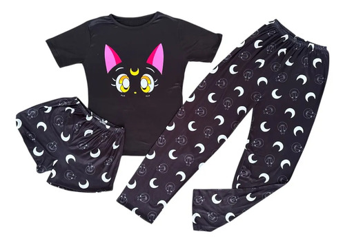 Pijama De Sailor Moon Luna Gato Para Dama (talla Ch - M)
