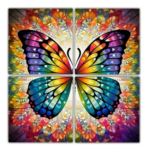 60x60cm Cuadros Mariposas Coloridas - Decocuadros Flores