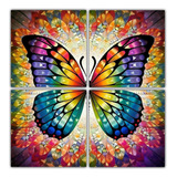 60x60cm Cuadros Mariposas Coloridas - Decocuadros Flores