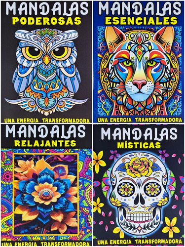 Lote X 4 Libros Mandalas Para Pintar - Antiestres