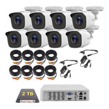 Kit Circuito Cerrado 8 Cámaras Hikvision Fhd-1080p Cctv 2 Tb