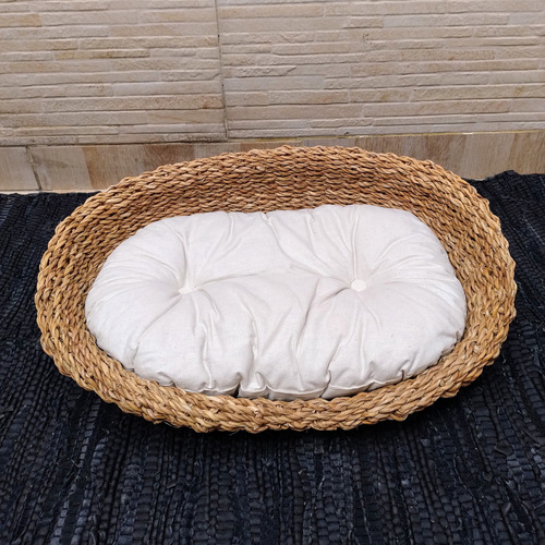 Puf 40cm Natural Con Almohadon Ideal Para Mascota Deco Fiaca