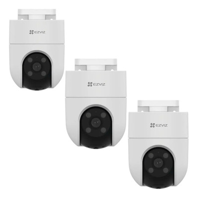 Kit Mextec Ezviz Cámara H8c 3pzas Pt Wifi \u002F 2 Megapixel\u002F Detección Humana \u002F Seguimiento Inteligente \u002F Sirena Manual \u002F Luz Parpadeante \u002F Colores En Oscuridad \u002F Ranura Micro Sd \u002F Audio De Dos Vías | Envío gratis
