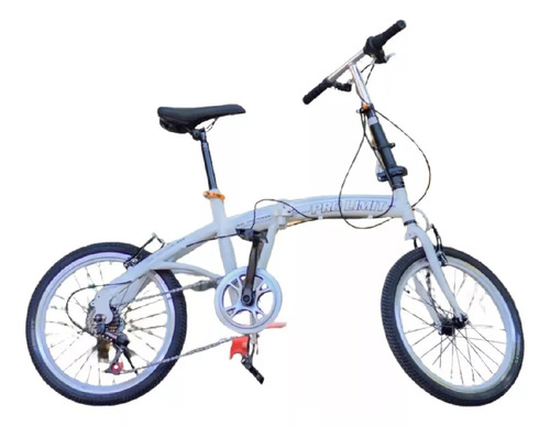 Bicicleta Paseo Plegable Pro Limit   R20 Frenos V-brakes Color Blanco Con Pie De Apoyo  