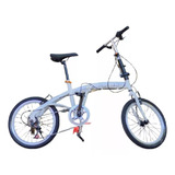 Bicicleta Paseo Plegable Pro Limit   R20 Frenos V-brakes Color Blanco Con Pie De Apoyo  