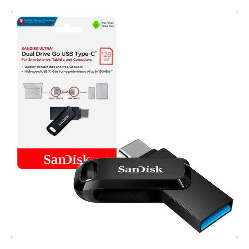 Pendrive Sandisk Ultra Dual Drive Go 128gb 3.1 Usb Tipo C