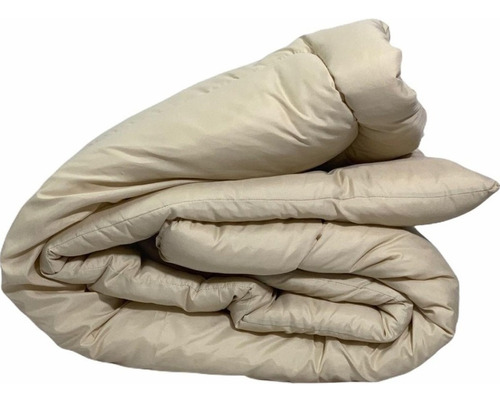 Acolchado Fidelna A2 2 Plazas Diseño Liso Color Beige De 190cm X 230cm