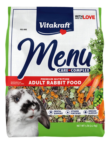 Vitakraft Menu Alimento Prmium Para Conejos, Mezcla De Pelle