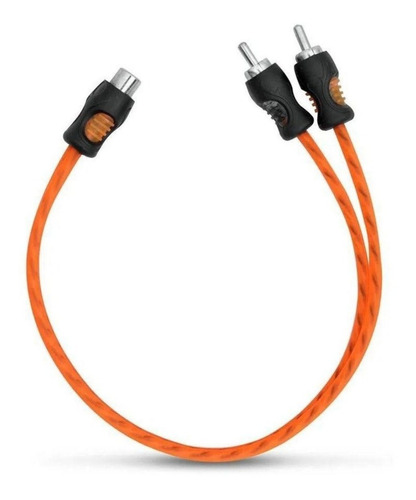 Cabo Y Coaxial 2rca/1frca Flexível Laranja Som Automotivo