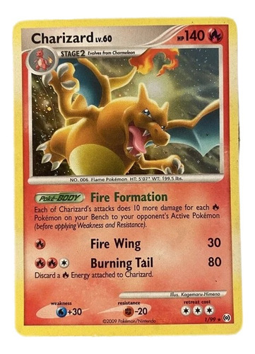 Cartas Pokemon Charizard 1/99 Holo Darkisde Platinum Arceus