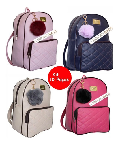 Kit 10 Bolsas Femininas Fabrica Revenda C/ Pompom