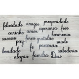 20 Palavras Mdf Preto Amor Fé Gratidão Decoração Lindo