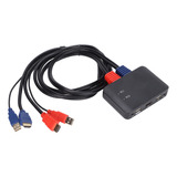 Conmutador Kvm Usb Ay86 De 2 Puertos, 4k A 60 Hz, Divisor De