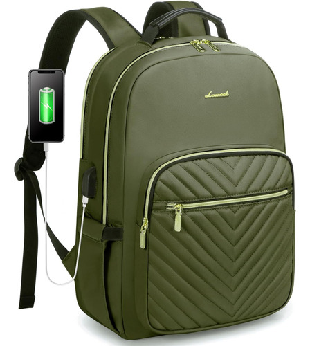 Mochila Lovevook, Con Bolsillo Para Laptop De 17'', Verde