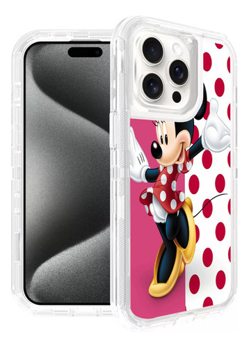 Funda Protector Tricapa Rudo Acrigel De Miinie Mouse Rosa1