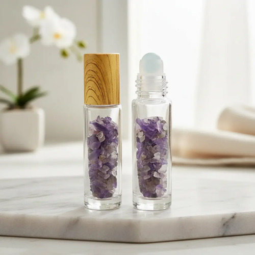 Frasco Roll On Perfume Aceite Vidrio Cuarzo Natural Perfumer