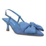 Zapatilla Tacón Mujer Azul 5cm 040-61
