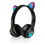 Auriculares Inalambricos - Suono Plegable P47 - Bluetooth Recargable Orejitas Luces Color Negro