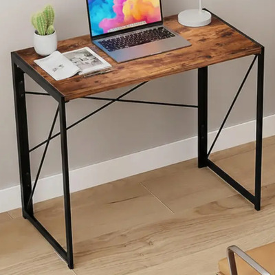 Escritorio Plegable Gomyhome Vintage Harper Mdf Acero Color Marrón | Meses sin interés