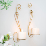 Candelabro De Pared Con Portavelas De Metal Para Colgar En L